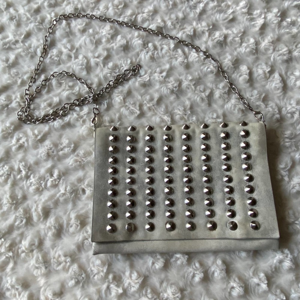 Studded Distressed Crossbody Handbag Purse Bag